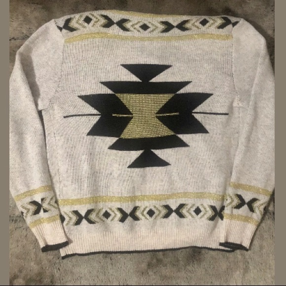 NEW AZTEC SWEATER WRAP Cardigan Jacket Open Front - Picture 3 of 8